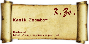 Kasik Zsombor névjegykártya